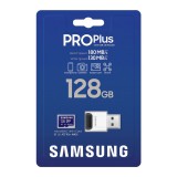Samsung MicroSDXC 128 GB PRO Plus + USB adapter CL10 UHS-I (180/130 MB/s olvasási sebesség)