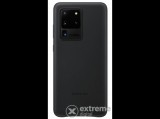 Samsung műanyag, valódi bőr tok Samsung Galaxy S20 Ultra (SM-G988F) készülékhez, fekete