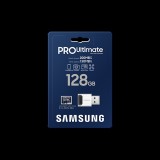 SAMSUNG PRO Ultimate 128GB microSD + USB adapter CL10 UHS-I U3 (200/130 MB/s)