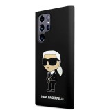 Samsung S24 Ultra KARL LAGERFELD KLHCS24LSNIKBCK Liquid Silicone Hátlap - Fekete
