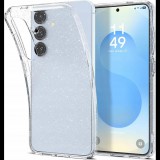 Samsung S25 Spigen Liquid Crystal Glitter Szilikon Telefonvédő Ütésállóság, Csillámporos, Átlátszó (ACS08997)