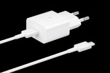 Samsung Sam hálózati adapter kábellel,15W PD USB-C,Fehér