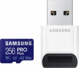 SAMSUNG SD kártya PRO PLUS 256GB, olvasóval (Blue Wave)