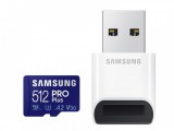 SAMSUNG SD kártya PRO PLUS 512GB, olvasóval (Blue Wave)
