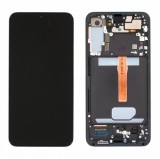 Samsung SM-S906 Galaxy S22 Plus (2022) fekete gyári LCD kijelző érintővel és kerettel