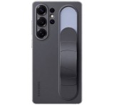 SAMSUNG szilikon telefonvédő (matt, beépített szíj, kitámasztó) FEKETE Samsung Galaxy S25 Ultra (SM-S938)