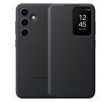 SAMSUNG tok álló (aktív FLIP, oldalra nyíló, átlátszó előlap) FEKETE Samsung Galaxy S24 (SM-S921)