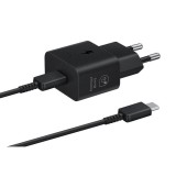 Samsung Töltő szett USB-C adapter QC Type-C kábellel 25W fekete (EP-T2510XBE)