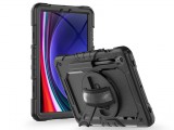 Samsung X510/X516B Galaxy Tab S9 FE 10.9 ütésálló tablet tok 360 fokos védelemmel, 4H kijelzővédő üveggel - Tech-Protect Solid - fekete (ECO csomagolás)