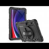 Samsung X510/X516B Galaxy Tab S9 FE 10.9 ütésálló tablet tok 360 fokos védelemmel, 4H kijelzővédő üveggel - Tech-Protect Solid - fekete (ECO csomagolás) (TP606249)