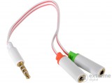 Sandberg Headset converter Dual->Single jack átalakító, fehér