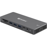 Sandberg USB-C 13in1 DockingStation Pro notebook dokkoló szürke (136-61) (136-61)