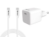 Sandberg USB-C 20W Charger+USB-C>C 1M White 441-58