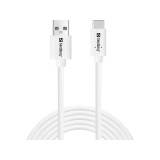 Sandberg USB-C apa - USB-A apa 2.0 Adat- és töltőkábel 2m - Fehér (336-14)
