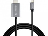Sandberg USB-C -> HDMI, (4K/32Hz, fekete), 2m, kábel