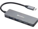 Sandberg USB-C to 2xUSB-A and 2xUSB-C Hub Silver 136-50