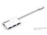 Sandberg USBC 4 port USB3.0 Pocket Hub, ezüst