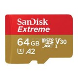 Sandisk 64GB microSDXC Extreme ActionCam V30 U3 A2 + adapter (SDSQXA2-064G-GN6AA) (SDSQXA2-064G-GN6AA)