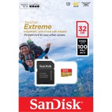 SANDISK EXTREME MICRO SDHC + ADAPTER 32GB CL10 UHS-I U3 V30 A1 (100/60 MB/s)