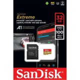 SANDISK EXTREME MICRO SDHC + ADAPTER 32GB CL10 UHS-I U3 V30 A1 (100/60 MB/s olvasási sebesség)