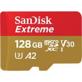 Sandisk Extreme MicroSDXC memóriakártya 128GB, Class10, UHS-I U3 + adapter (183506)