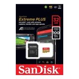 SANDISK EXTREME PLUS MICRO SDHC + ADAPTER 32GB CL10 UHS-I U3 V30 A1 (100/90 MB/s olvasási sebesség)