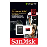 SANDISK EXTREME PRO MICRO SDHC + ADAPTER 32GB CL10 UHS-I U3 V30 A1 (100/90 MB/s)
