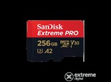 Sandisk Extreme Pro MicroSD kártya 256GB, 200/140 MB/s, A2 C10 V30 UHS-I U3