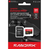 SanDisk Extreme PRO microSDXC 64GB CL10 UHS-I U3 V30 A1 5K (200/90 MB/s)