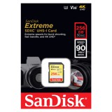 SANDISK EXTREME SDXC 256GB CL10 UHS-I U3 V30 (90 MB/s olvasási sebesség)