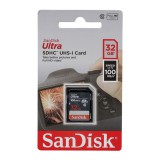 SanDisk Ultra 32GB SDHC Memóriakártya UHS-I Class 10 (100 MB/s olvasási sebesség)