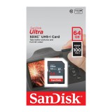 SanDisk Ultra 64GB SDXC Memóriakártya UHS-I Class 10 (100 MB/s olvasási sebesség)