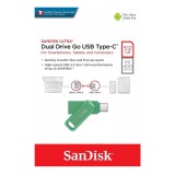 SANDISK ULTRA DUAL DRIVE GO PENDRIVE 512GB USB 3.1 [400MB/s] + Type C Zöld