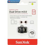 SANDISK ULTRA DUAL DRIVE PENDRIVE 128GB USB 3.0 + Micro USB Ezüst