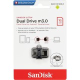 SANDISK ULTRA DUAL DRIVE PENDRIVE 16GB USB 3.0 + Micro USB Ezüst (130 MB/s olvasási sebesség)