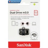 SANDISK ULTRA DUAL DRIVE PENDRIVE 64GB USB 3.0 + Micro USB Ezüst