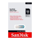 SANDISK ULTRA DUAL FLAIR PENDRIVE 64GB USB 3.0 Kék  (150 MB/s olvasási sebesség)