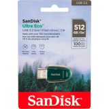 SanDisk Ultra Eco USB flash meghajtó 512 GB USB A típus 3.2 Gen 1 (3.1 Gen 1) Zöld