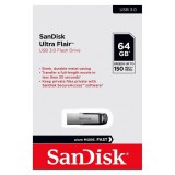 SANDISK ULTRA FLAIR PENDRIVE 64GB USB 3.0 Ezüst  (150 MB/s olvasási sebesség)