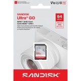 SanDisk Ultra GO 64GB SDXC Memóriakártya UHS-1 C10 V10 U1 (140 MB/s olvasási sebesség)