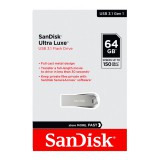 SANDISK ULTRA LUXE PENDRIVE 64GB USB 3.1 Ezüst