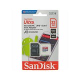 SANDISK ULTRA MICRO SDHC + ADAPTER 32GB CL10 UHS-I U1 A1 (120 MB/s olvasási sebesség)