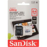 SanDisk Ultra microSD memóriakártya 64 GB MicroSDHC UHS-I Class 10