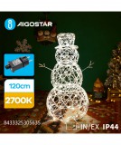 SantaClaus LED-es világító hóember dekoráció, meleg fehér MAX.3.6W IP44 120cm magas