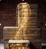 SantaClaus Napelemes kültéri LEDES fényzuhatag meleg fehér