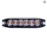Sárgavillogó ledes 6led lapos 12/24V (P5261)