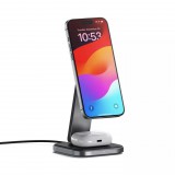 Satechi 2-in-1 Foldable Qi2 Wireless Charging Stand Space Gray ST-Q21FM
