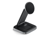 Satechi 3-in-1 Foldable Qi2 Wireless Charging Stand with Type A/C/G plugs Space Gray ST-Q31FM-EA