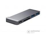 Satechi Aluminium Type-C Passthrough USB Hub, 3x USB 3.0, MicroSD, Űrszürke