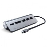 Satechi Aluminium TYPE-C USB Hub (3x USB 3.0,MicroSD) asztroszürke (ST-TCHCRM) (ST-TCHCRM) - USB Elosztó